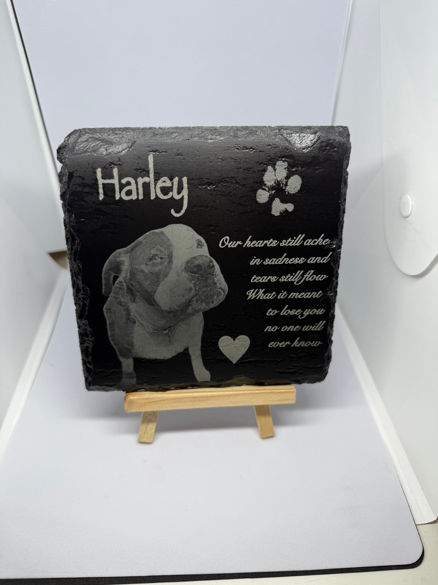 Slate pet memorial photo plaques MEDIUM