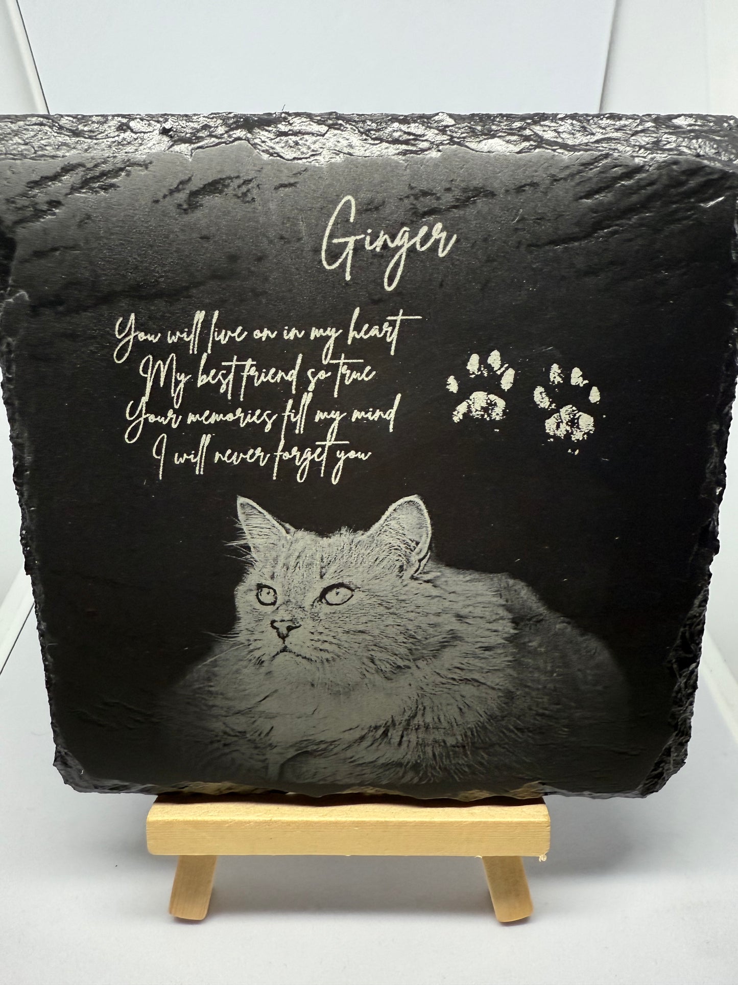 Slate pet memorial photo plaques MEDIUM