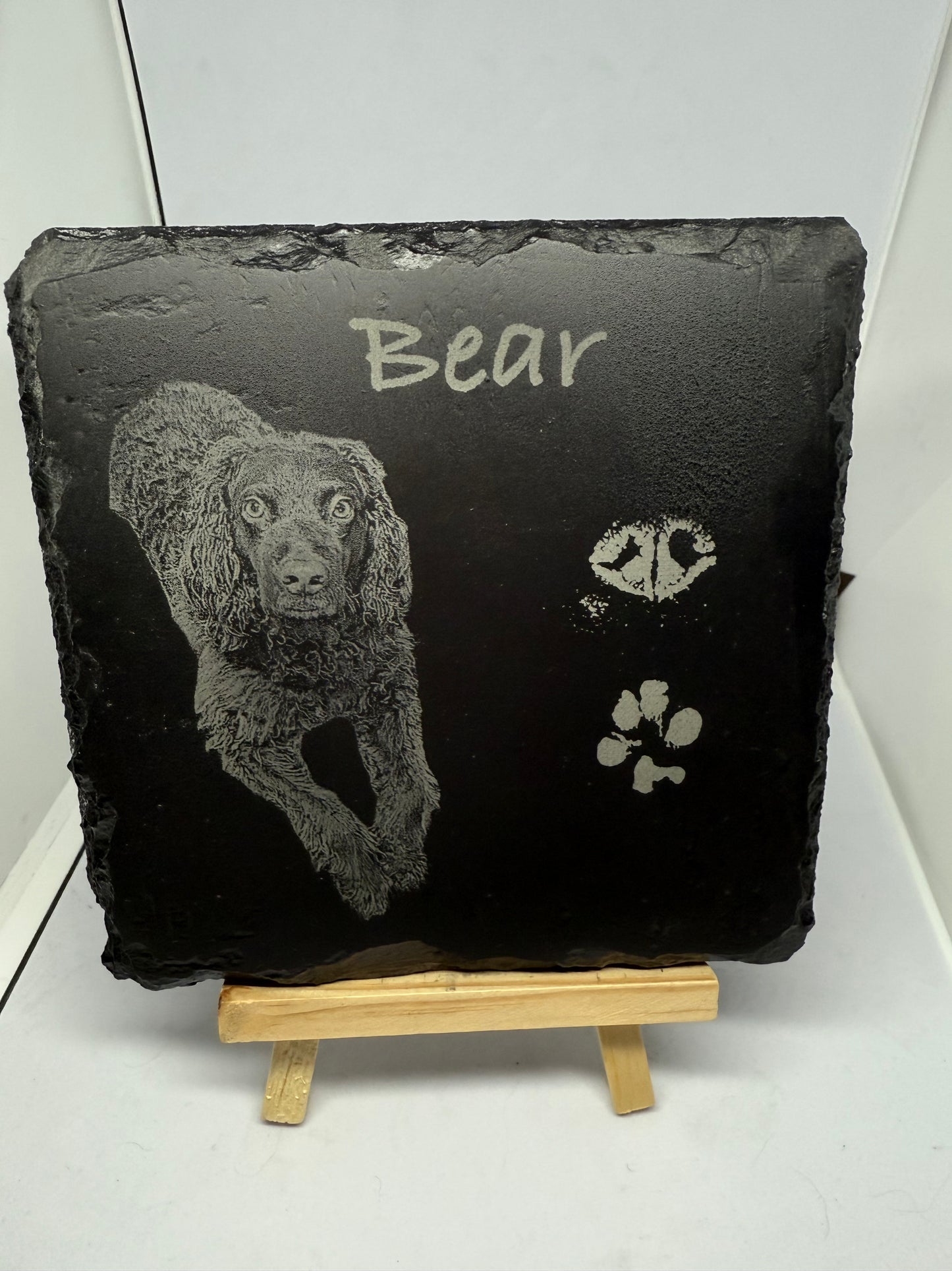 Slate pet memorial photo plaques MEDIUM
