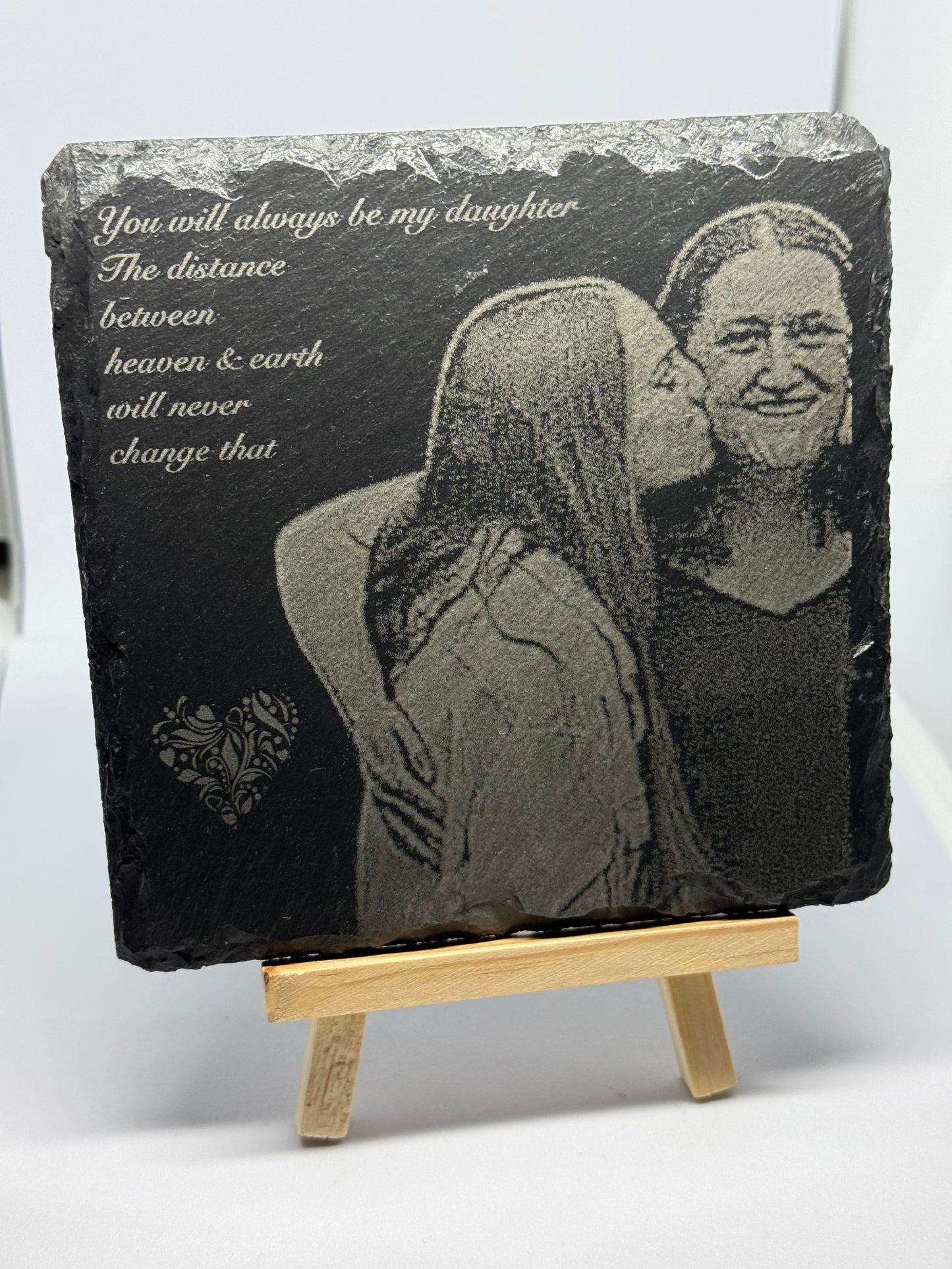 Slate engraved photo MEDIUM