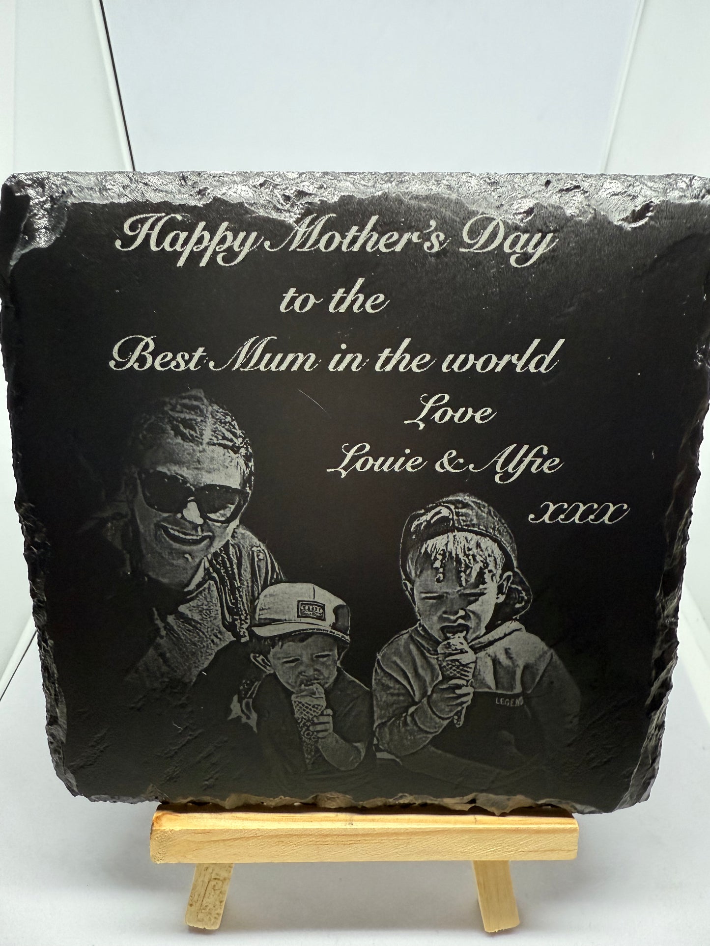 Slate engraved photo MEDIUM