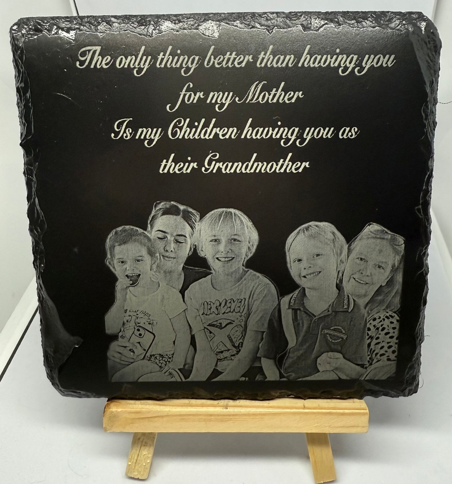 Slate engraved photo MEDIUM