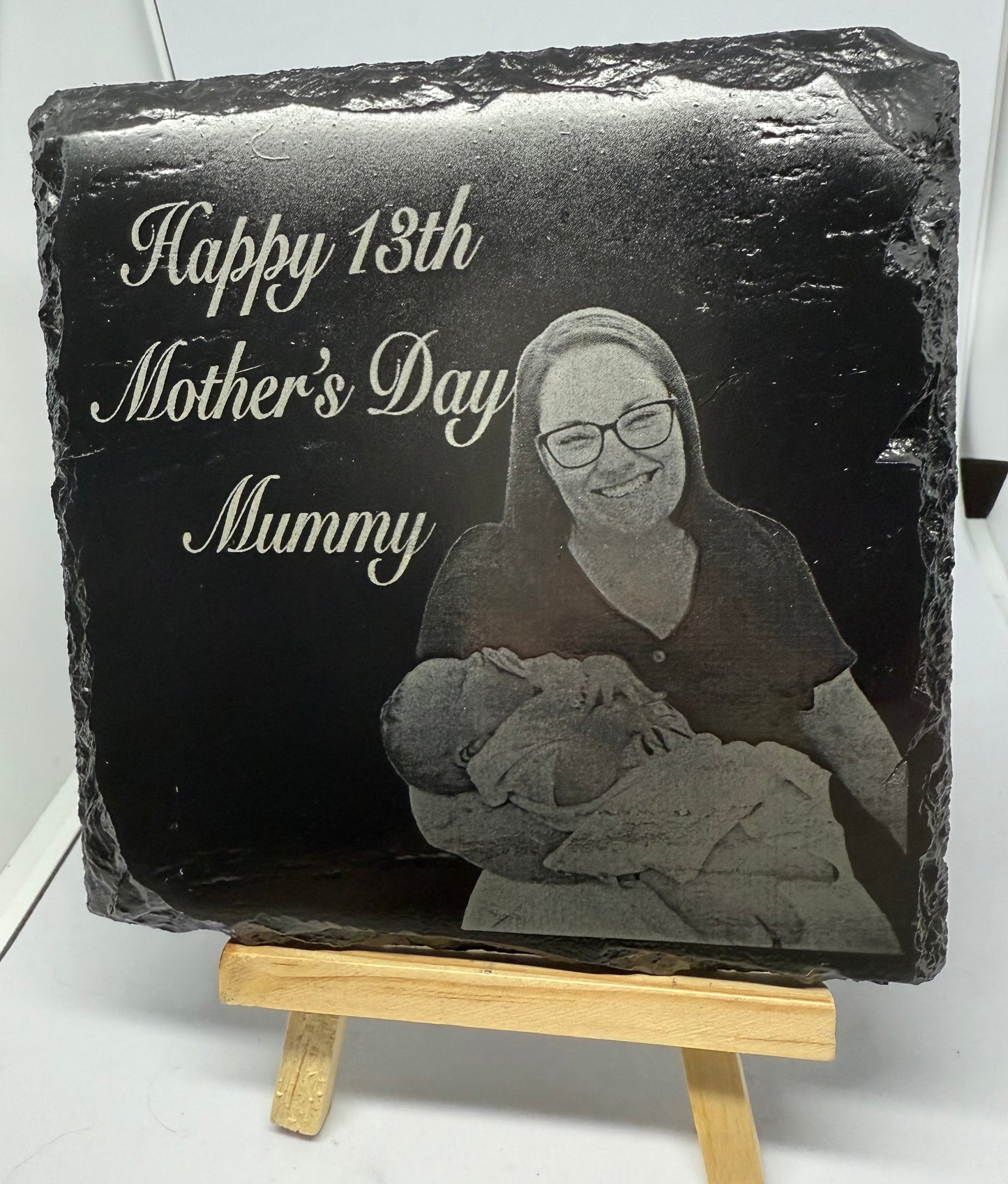 Slate engraved photo MEDIUM