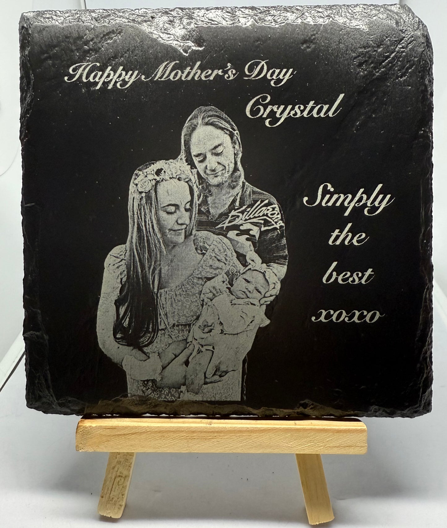 Slate engraved photo MEDIUM