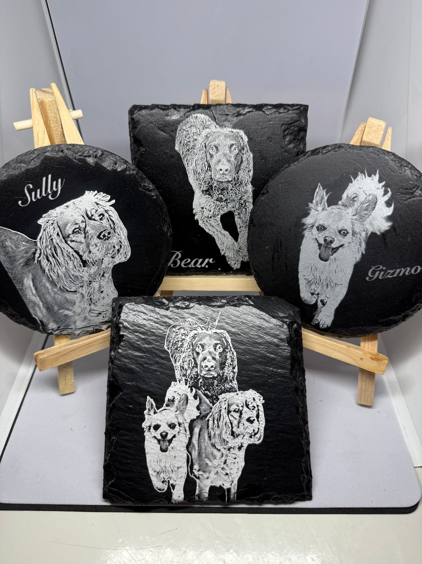Personalised pet coasters set of 4