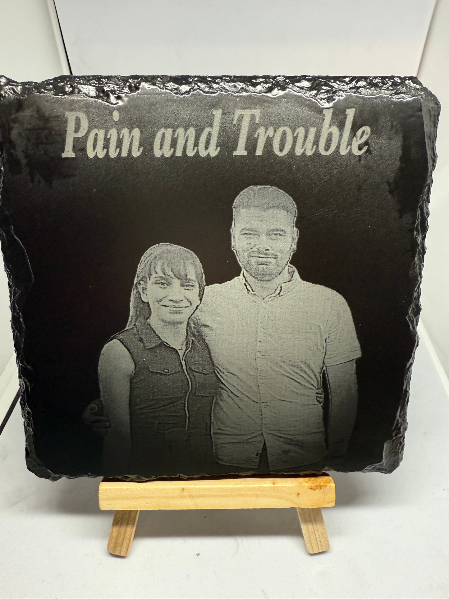 Slate engraved photo MEDIUM